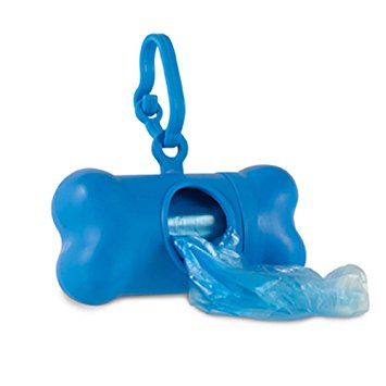 A plastic poop bag holder.