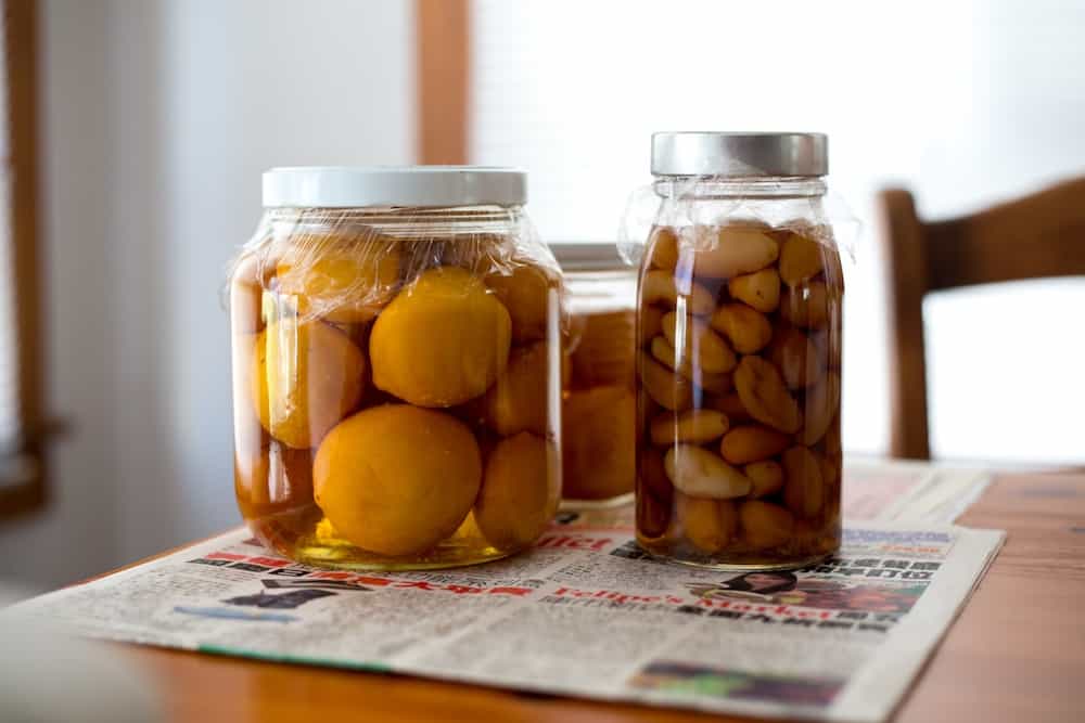 Food in jars.