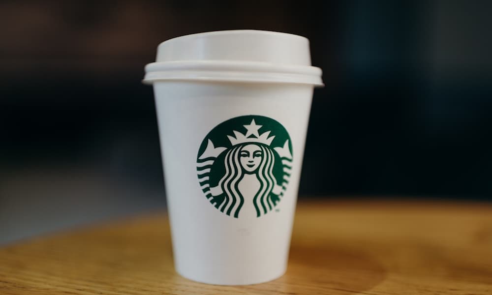 A Starbucks cup.